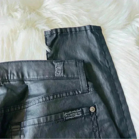 7 For All Mankind Coated High Waisted Jeans Gwenevere 27 - Picture 7 of 9